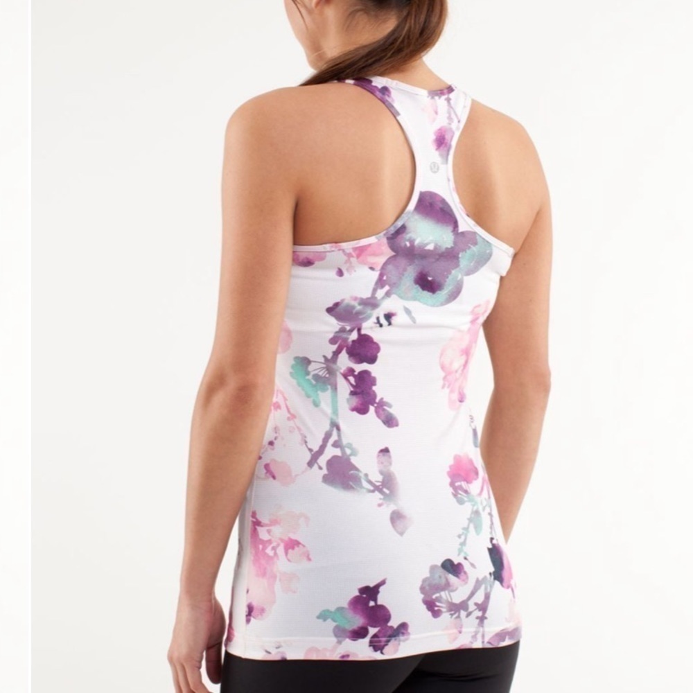 Lululemon Cool Racerback Blurred Blossoms Multi Colour Tank Size 2 - Picture 6 of 11